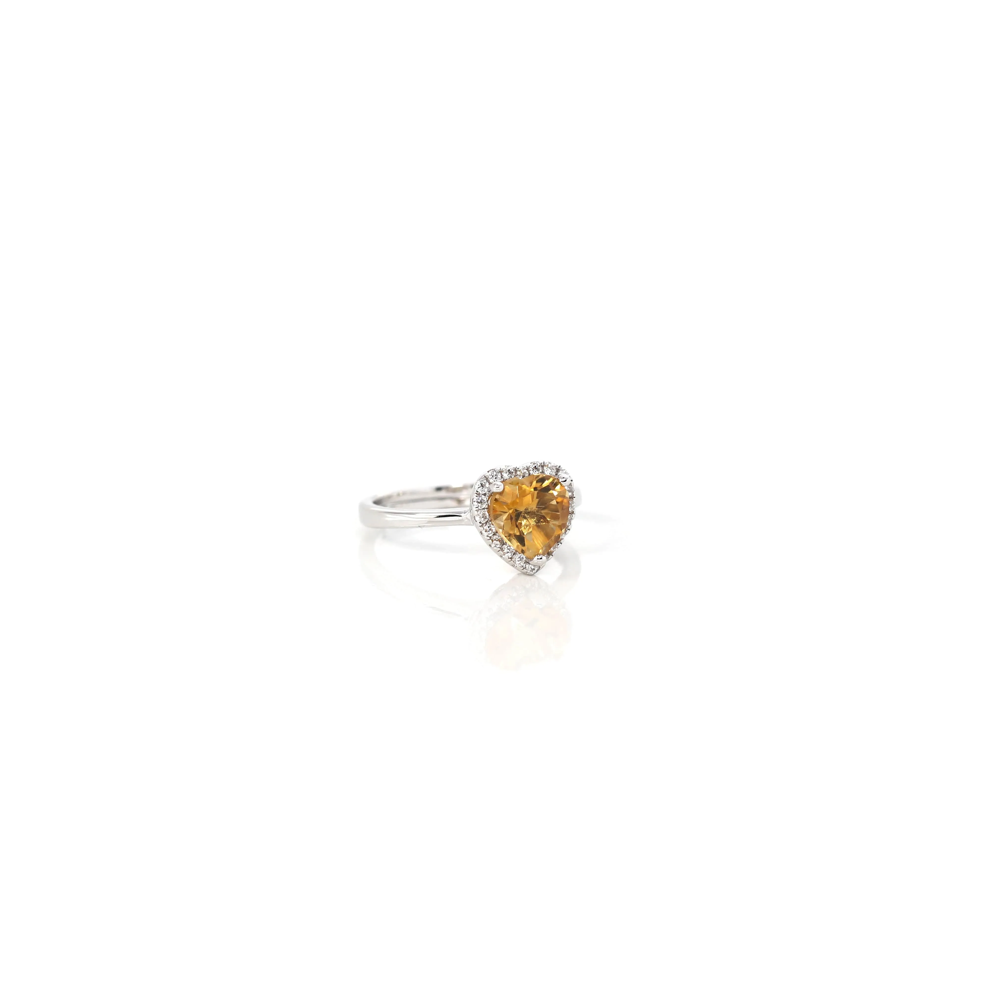 Sterling Silver Amethyst, Citrine, & Topaz Love Heart Ring