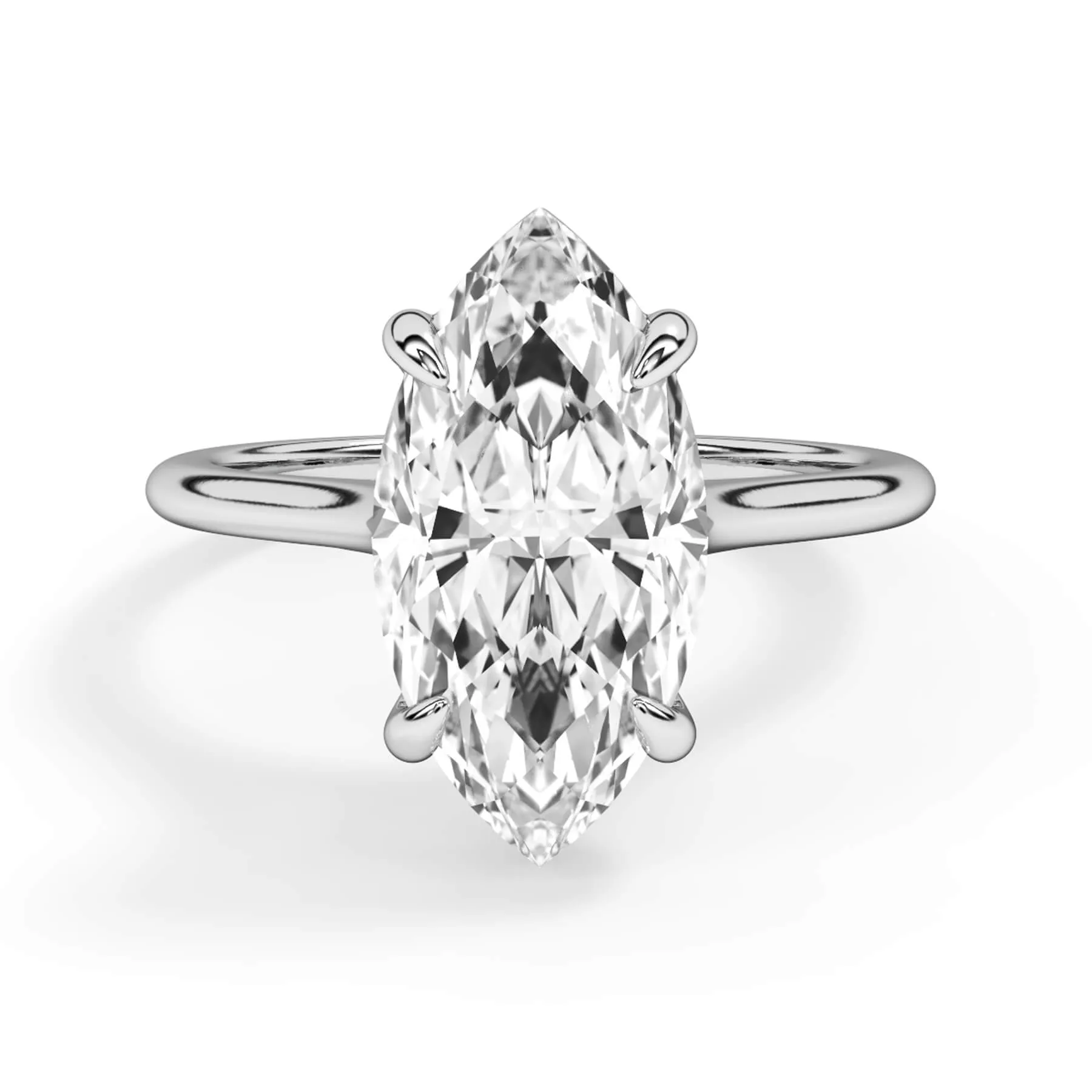 Thin Solitaire Engagement Ring 1.5mm Wide