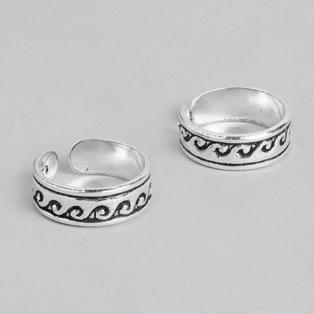 Waves 925 Sterling Silver Toe Ring