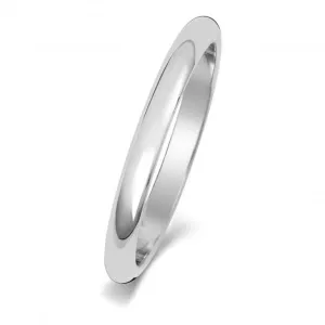 Wedding Band 18K D Shape 2mm-1.7 Wedding  Ring WQ101WH/I