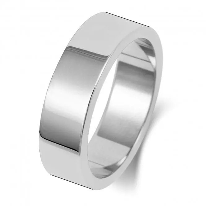 Wedding Band 18K Flat Flat 6 mm-1.5 Wedding  Ring WQ176WM