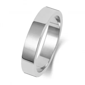 Wedding Band Platinum Flat Flat 4mm-1.2 Wedding  Ring WP174L