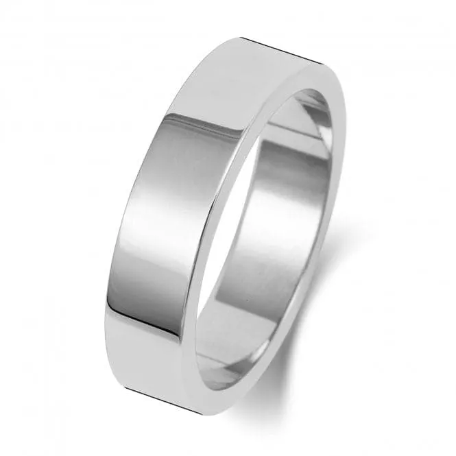 Wedding Band Platinum Flat Flat 5mm-1.45 Wedding  Ring WP175M