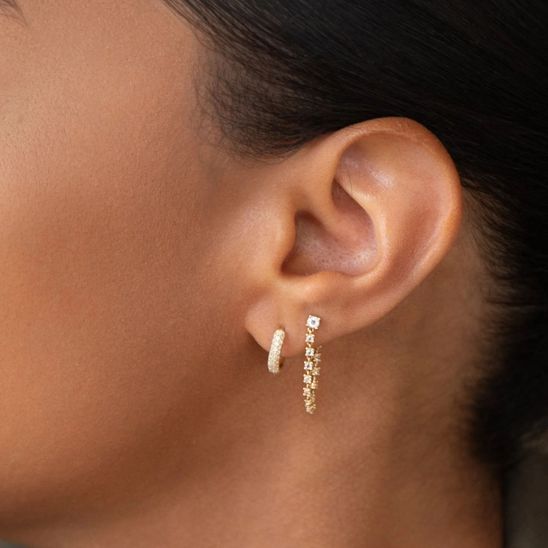 White Topaz Chain Earring