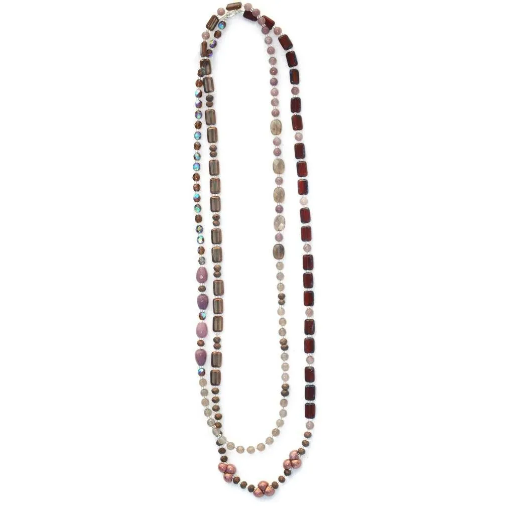 Wine and Chocolate Medley Necklace, 60"