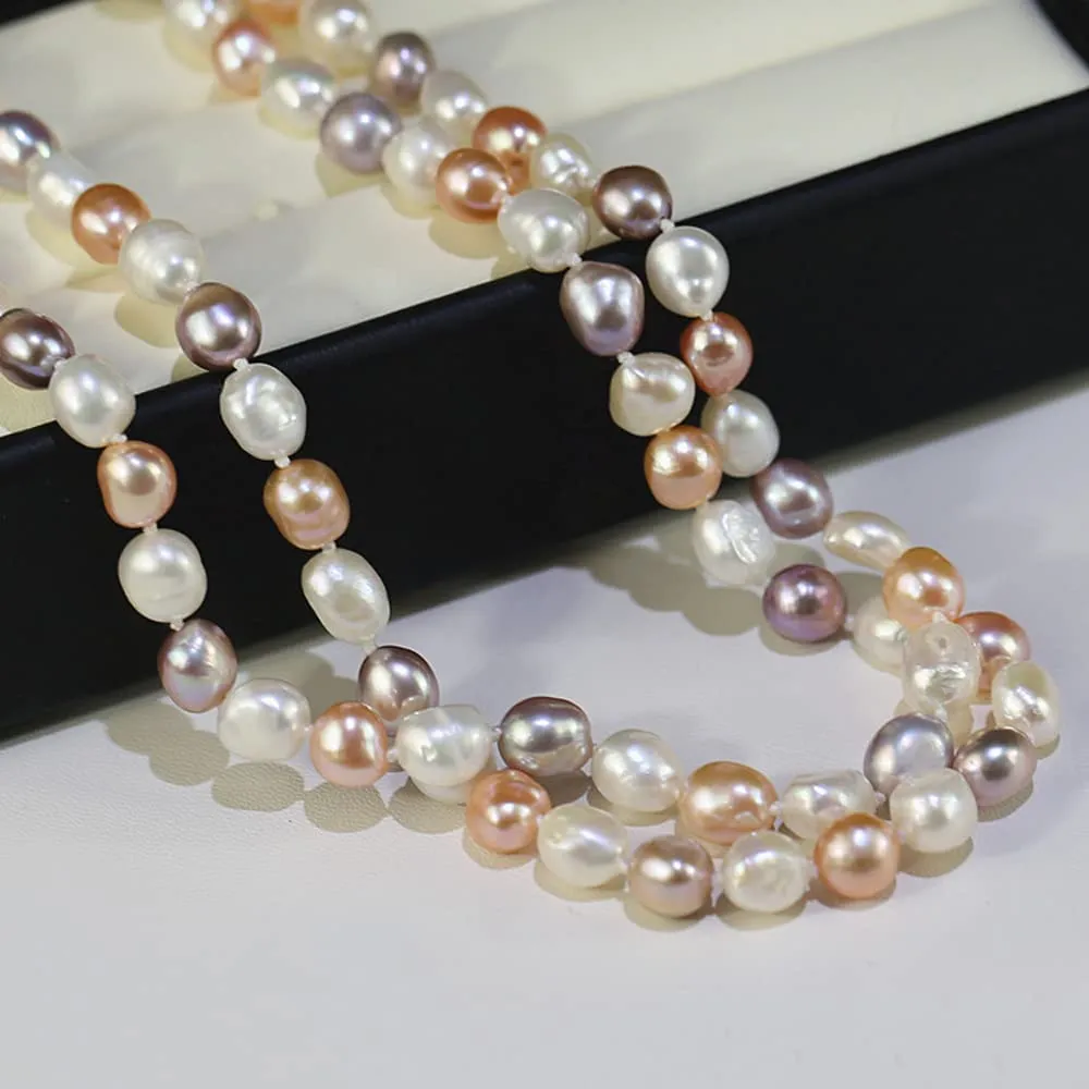 Women's Multicolour Baroque Freshwater Pearl Necklace 160cm Long