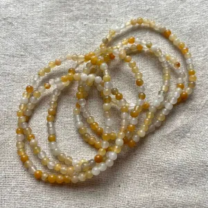 Yellow Jade 4mm Beaded Bracelet - Luck